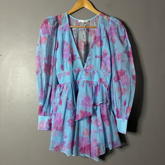 NEW LOVESHACKFANCY varsha‎ dress in ocean reef blue Floral Size 2 - Picture 4 of 13